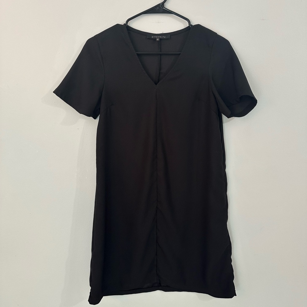 DYNAMITE Black V-Neck dress